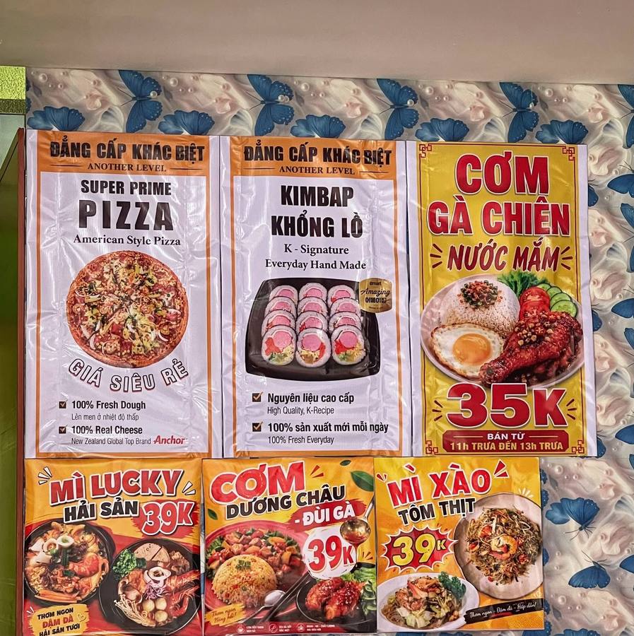 Lucky Bánh 15K — cơm, ăn vặt và buffet chay 40K